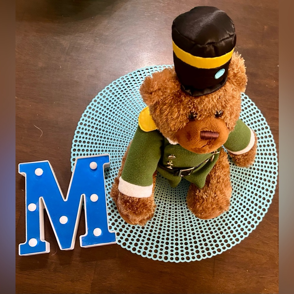 Animal Adventure Bear Brown in Green Marching Band Jacket and Hat; Used